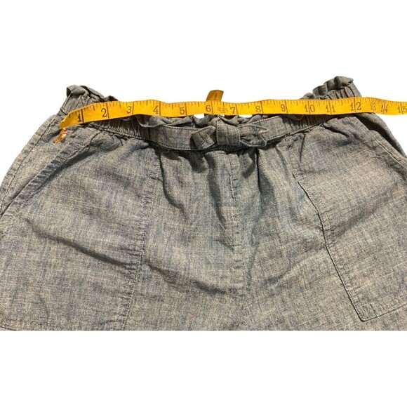 Polo Ralph Lauren Girls Chambray Shorts Sz 14 Blue Elastic Waist Logo - Picture 7 of 9